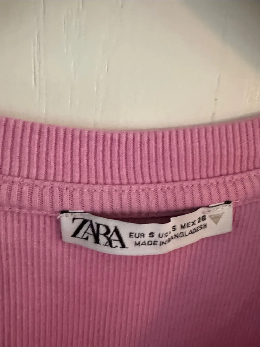 Girls small Zara Pink Ribbed Tank with Flutter Trim